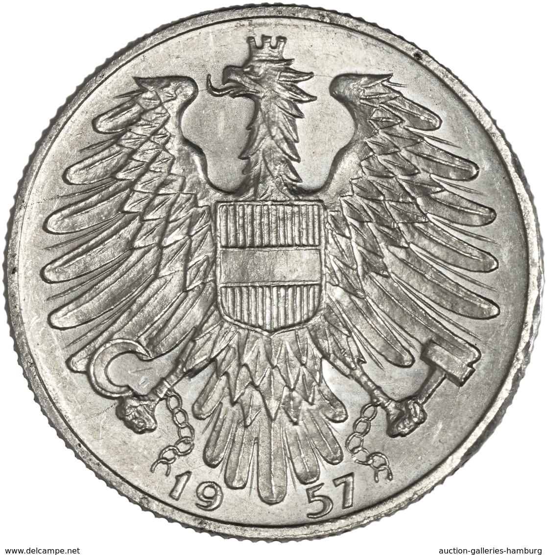 Österreich: 1957, 5,- Schilling Aus Diesem Seltenen Jahrgang In Sehr Schöner Bis Vorzüglicher Erhalt - Austria
