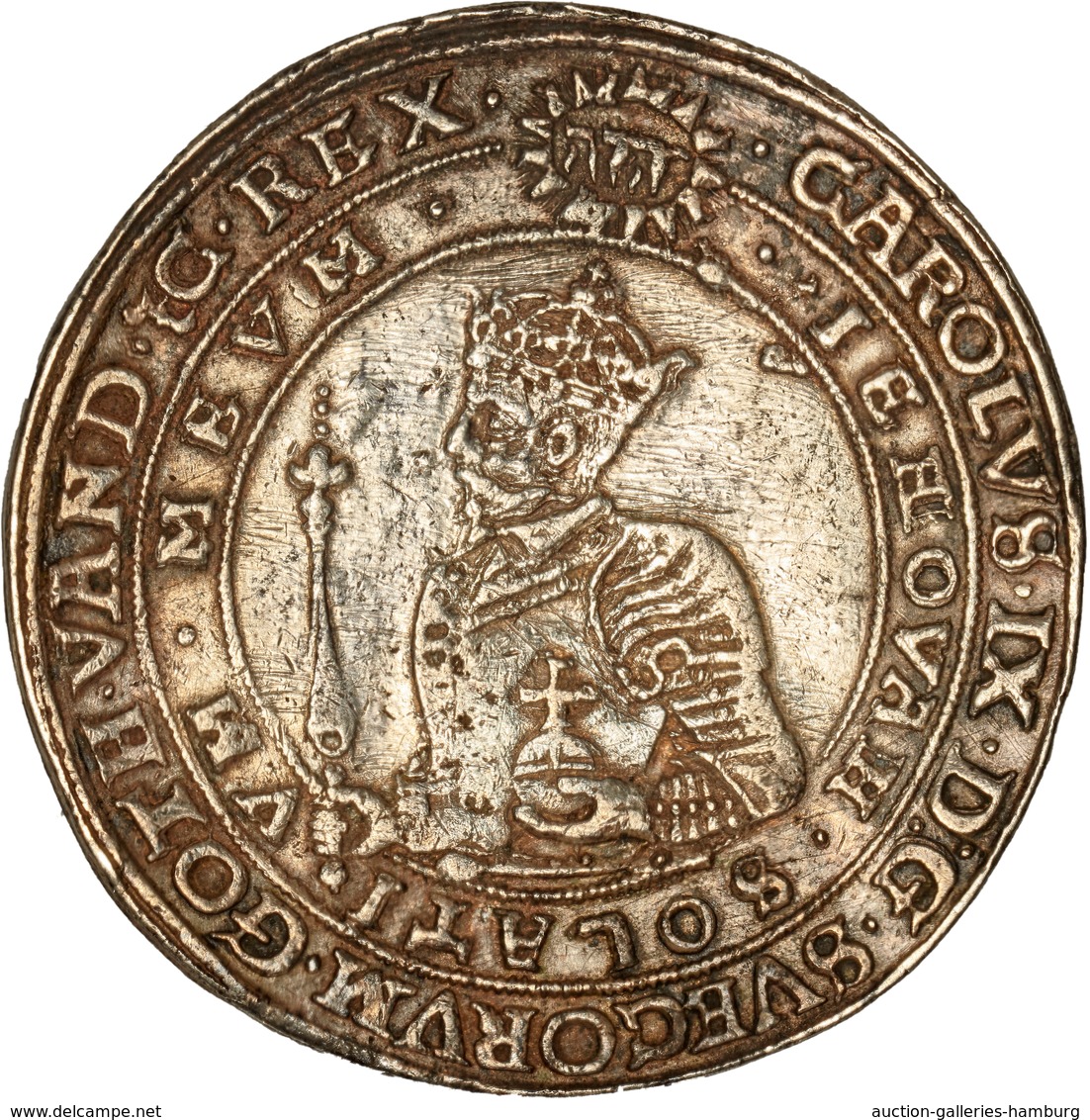 Schweden: 1607, "Karl IX." 4,- Mark In Silber In Sehr Schöner Erhaltung. - Schweden