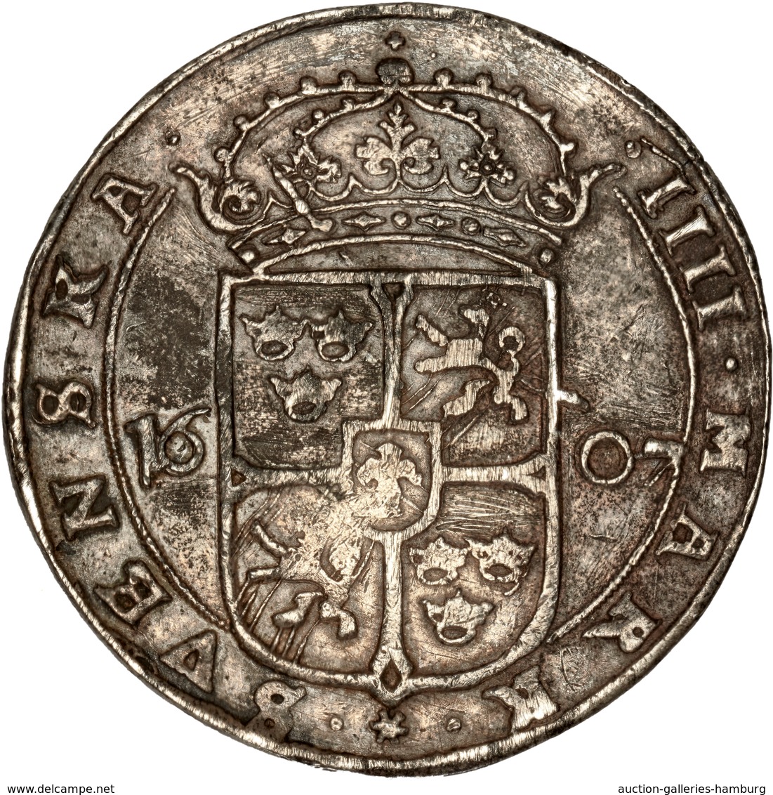 Schweden: 1607, "Karl IX." 4,- Mark In Silber In Sehr Schöner Erhaltung. - Sweden