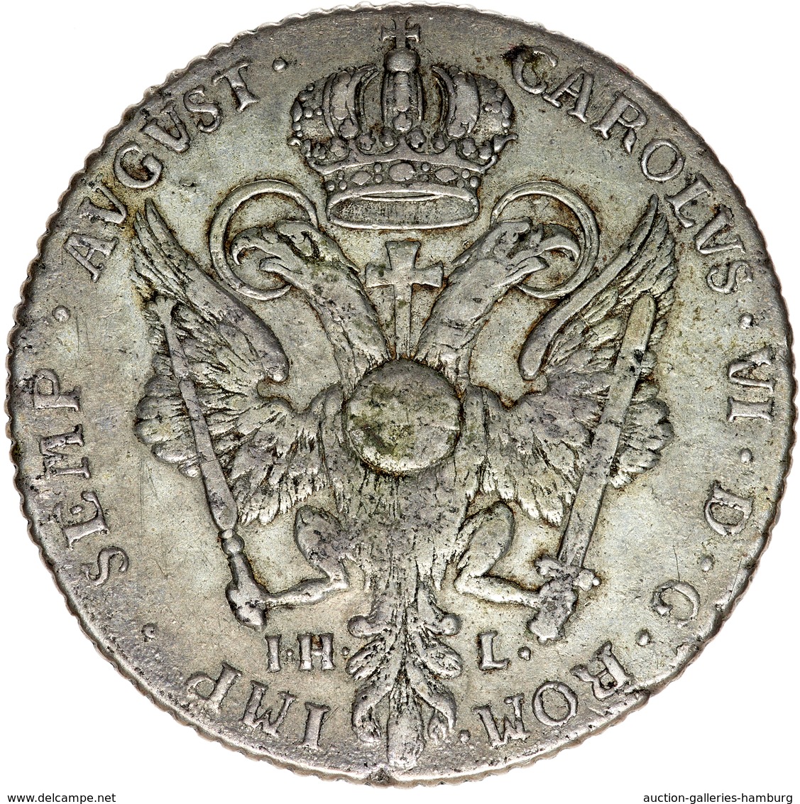 Hamburg: 1731, "Karl VI." 32 Schilling (2 Mark)-Silbermünze In Sehr Schöner Erhaltung. - Other & Unclassified