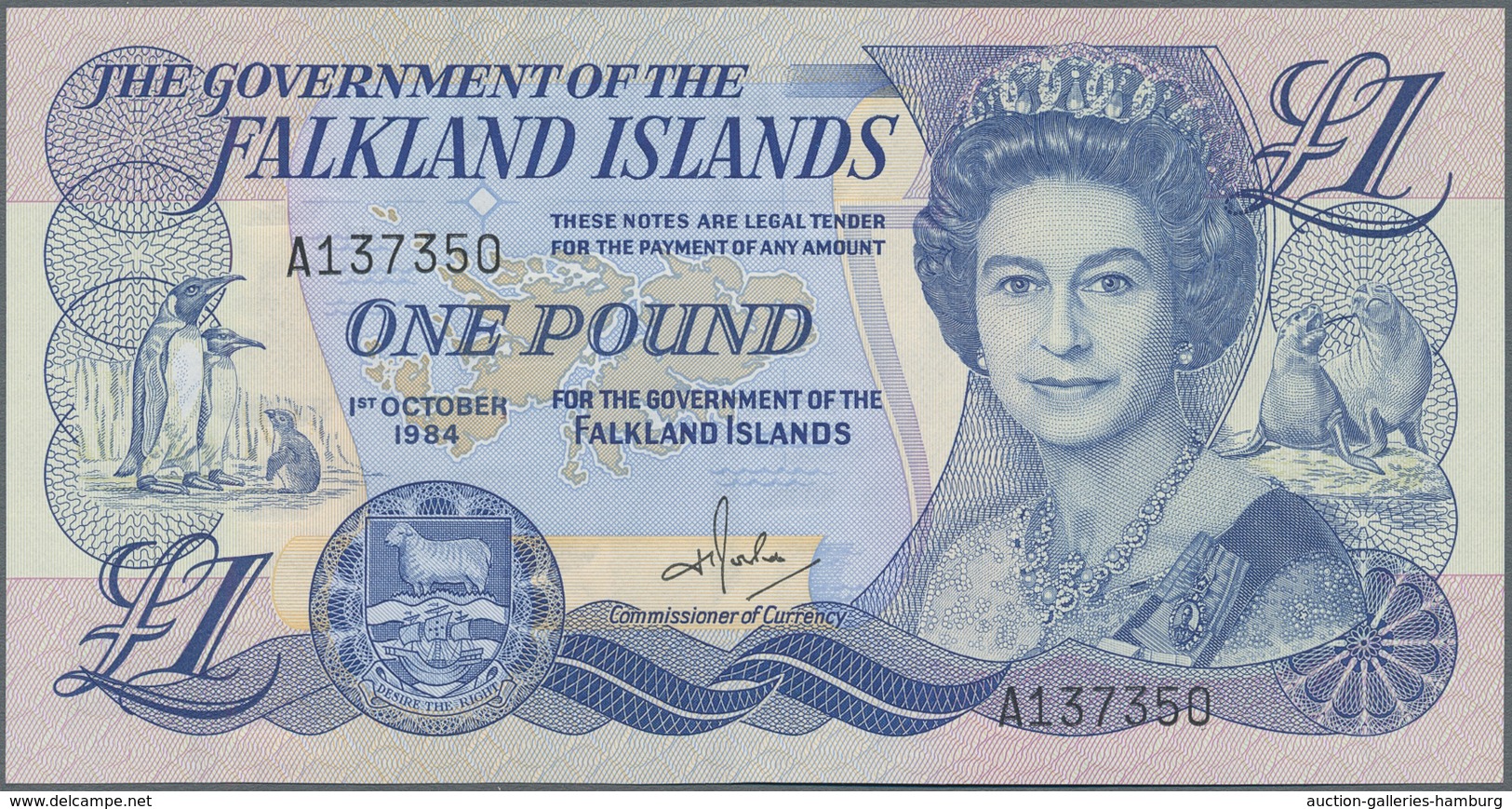 Falkland Islands / Falkland Inseln: 1 Pound 1974 And 1 Pound 1984, P.8b, 13, Both In Perfect UNC Con - Falkland Islands