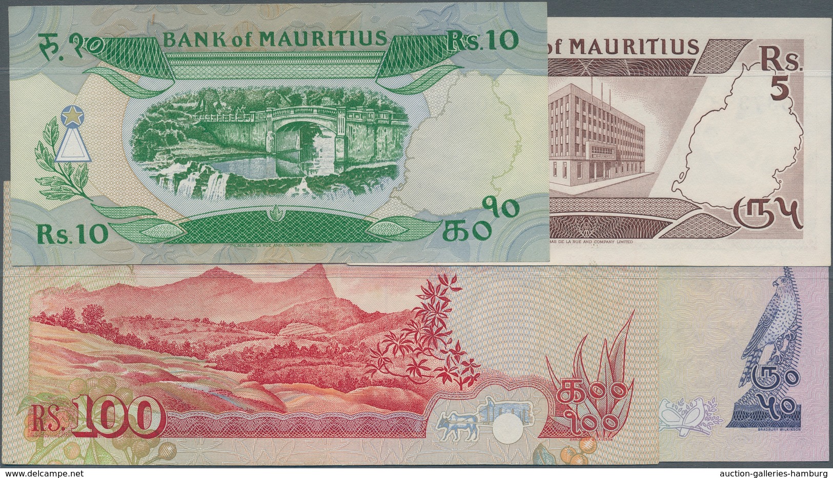 Mauritius: Nice Set With 4 Banknotes With 5 And 10 Rupees ND(1985-91) P.34, 35b In XF And 50, 100 Ru - Mauritius