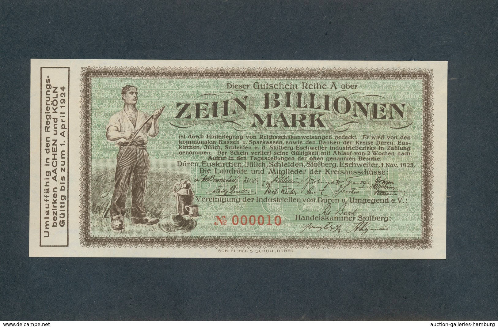 Deutschland - Notgeld - Rheinland: DÜREN; 1922-1923, Album Mit 10 Verschiedenen Scheinen Der "Verein - [11] Local Banknote Issues