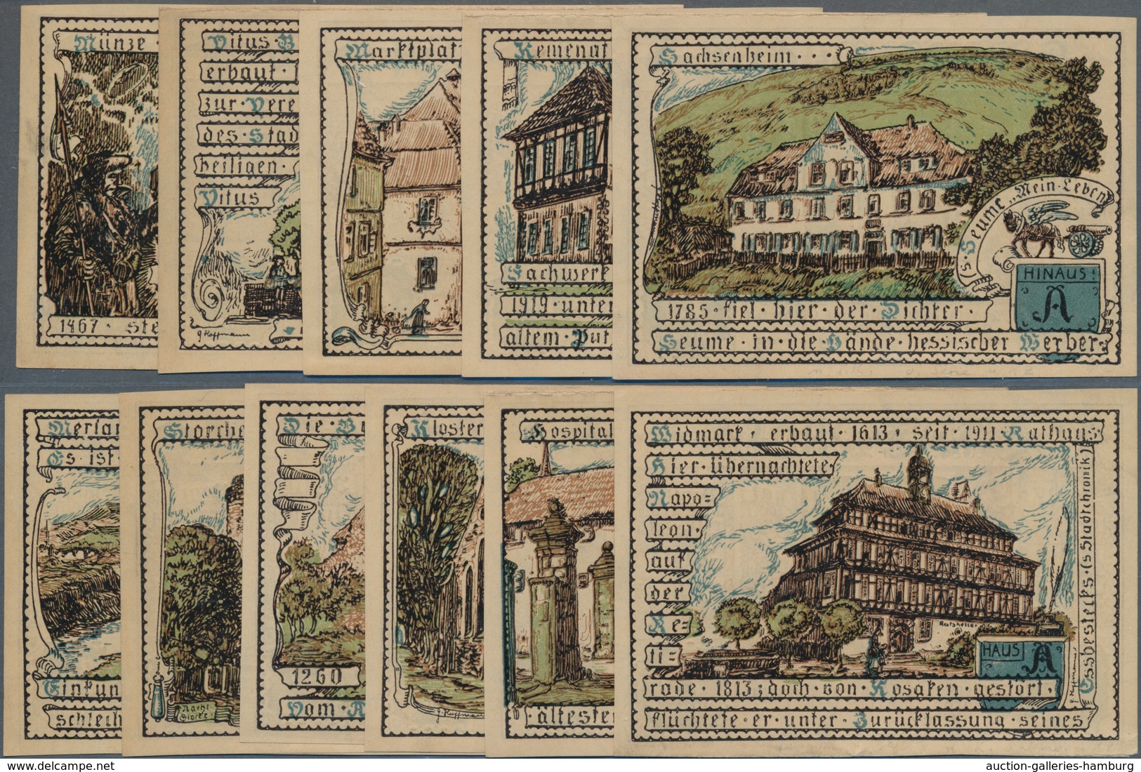 Deutschland - Notgeld - Thüringen: Vacha, Stadt, 11 X 75 Pf., 18.10.1921, Musterscheine Ohne Serien - Lokale Ausgaben