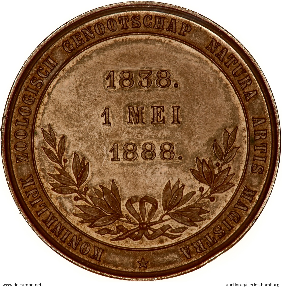 Medaillen Alle Welt: ZOO; 1888, Bronzemedaille In Sehr Schöner Bis Vorzüglicher Erhaltung Mit Einem - Unclassified