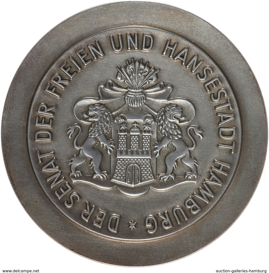 Medaillen Deutschland: HAMBURG; Offizielle Medaille "Zur Diamantenen Hochzeit" Aus 925 Silber In Vor - Otros & Sin Clasificación