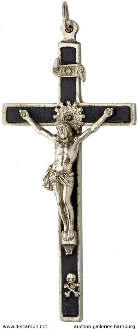 Medaillen - Religion: Evangelisches Feldgeistlichenkreuz Aus Metall Und Ebenholz In Sehr Guter Erhal - Zonder Classificatie