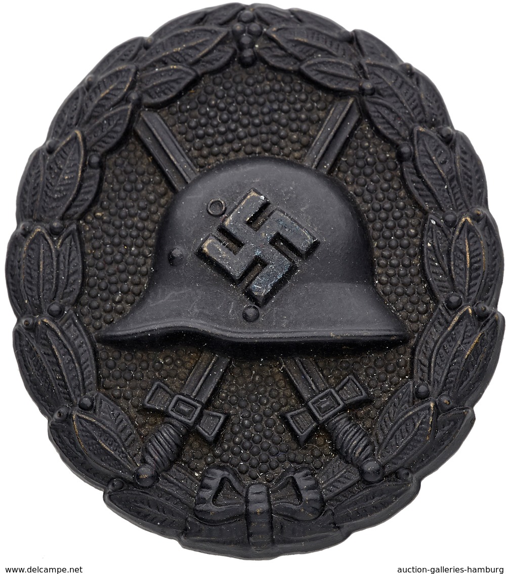 Orden & Ehrenzeichen: 3.REICH; 1941-1945, "Verwundetenabzeichen" In 1.Form In Geschwärzter Bronze Mi - Otros & Sin Clasificación