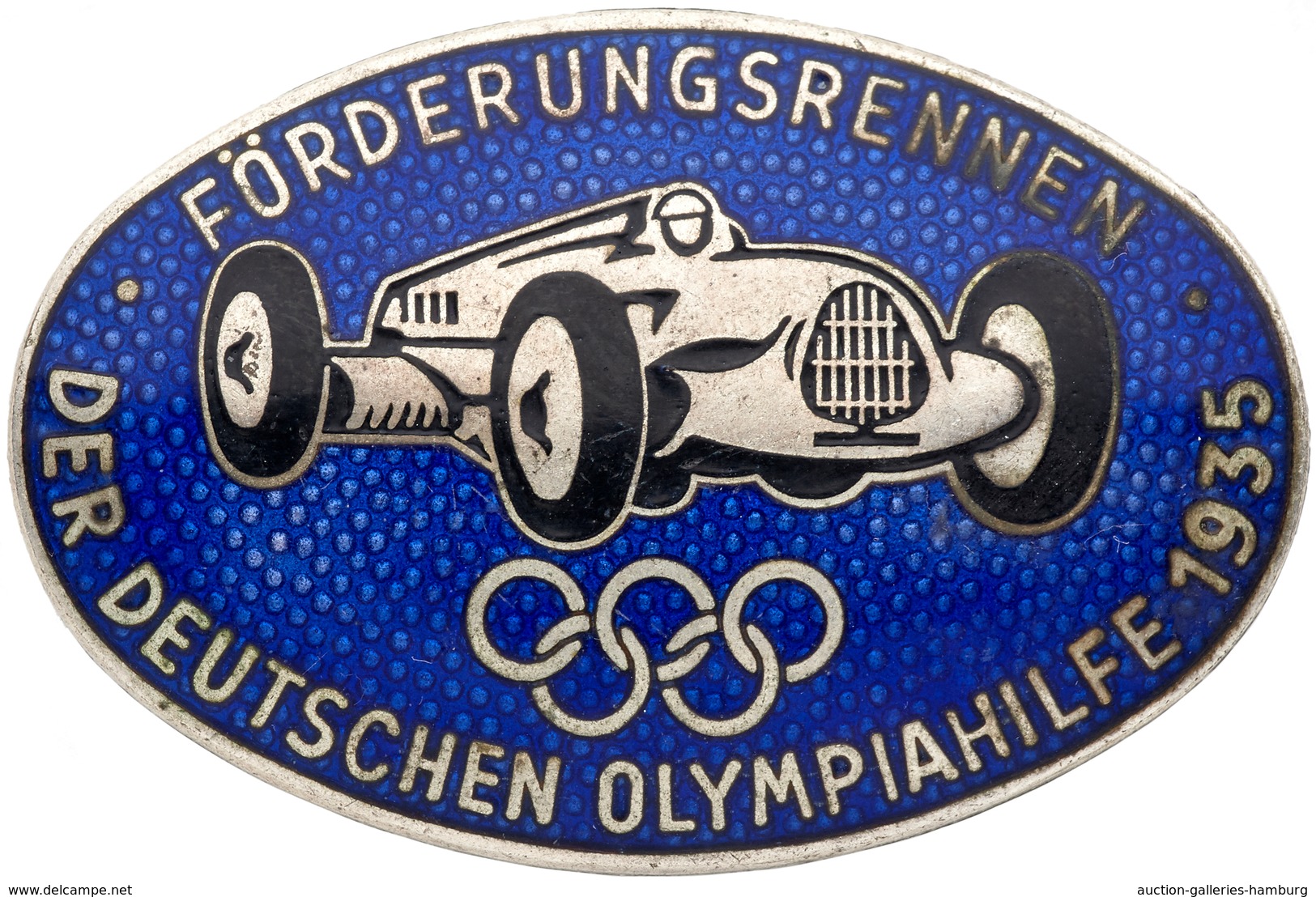 Orden & Ehrenzeichen: OLYMPISCHE SPIELE; 1935, Emaliertes Ansteckabzeichen Mit Text "Förderungsrenne - Andere & Zonder Classificatie