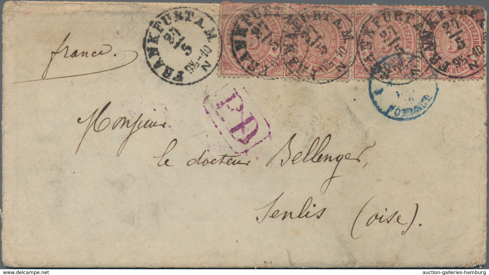 Alle Welt: 1861-1928 About 110 Covers And Postal Stationeries Many From A Correspondance To France I - Colecciones (sin álbumes)