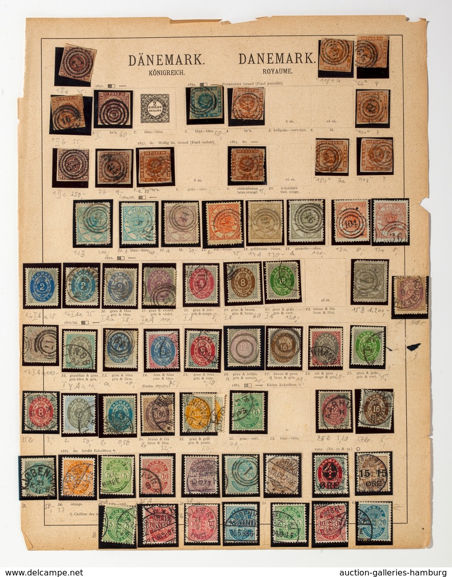 Liquidationsposten: Dänemark - 1851-1913, Meist Gestempelte Sammlung Auf Altem Vordrucktext, Teils S - Sonstige & Ohne Zuordnung