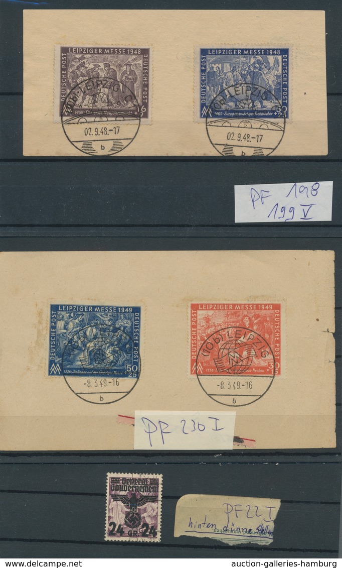 Deutschland: 1940-1949, Partie Von 4 Plattenfehlern Mit Generalgouvernement Mi.Nr. 22I Gestempelt Un - Sammlungen