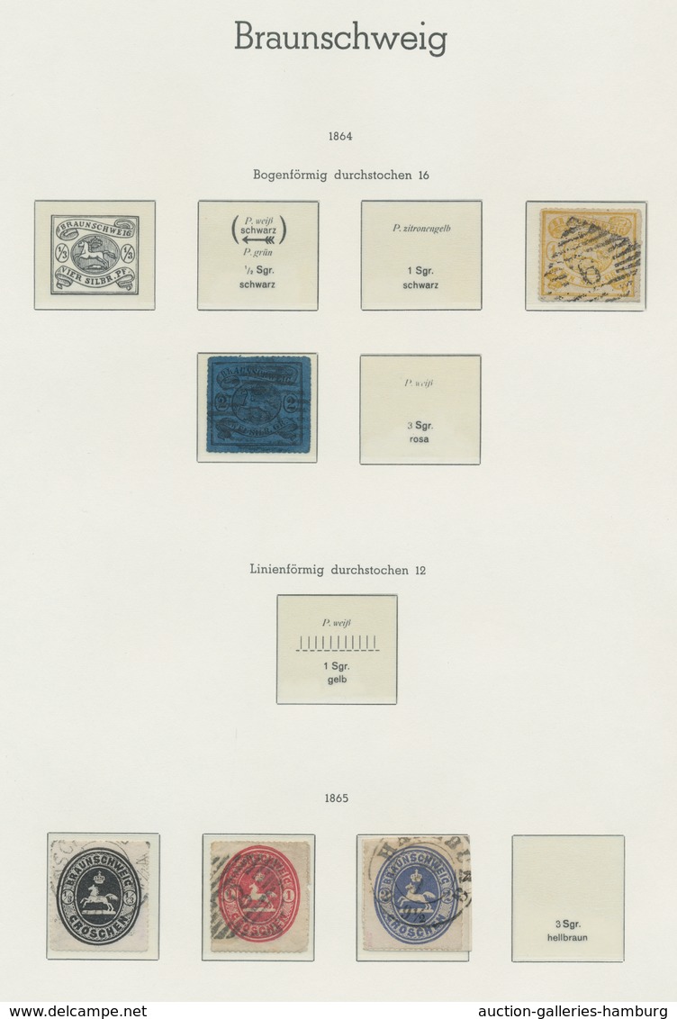Braunschweig - Marken Und Briefe: 1852-1865, Gestempelte Sammlung Auf Albumseiten Mit Vielen Gesucht - Brunswick