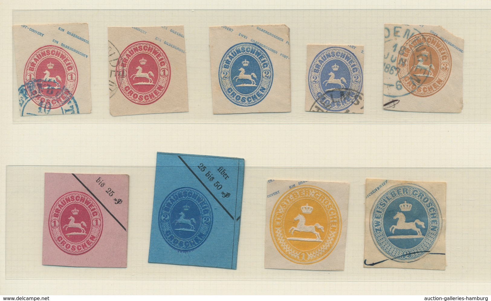 Braunschweig - Marken Und Briefe: 1852-1865, Gestempelte Sammlung Auf Albumseiten Mit Vielen Gesucht - Brunswick