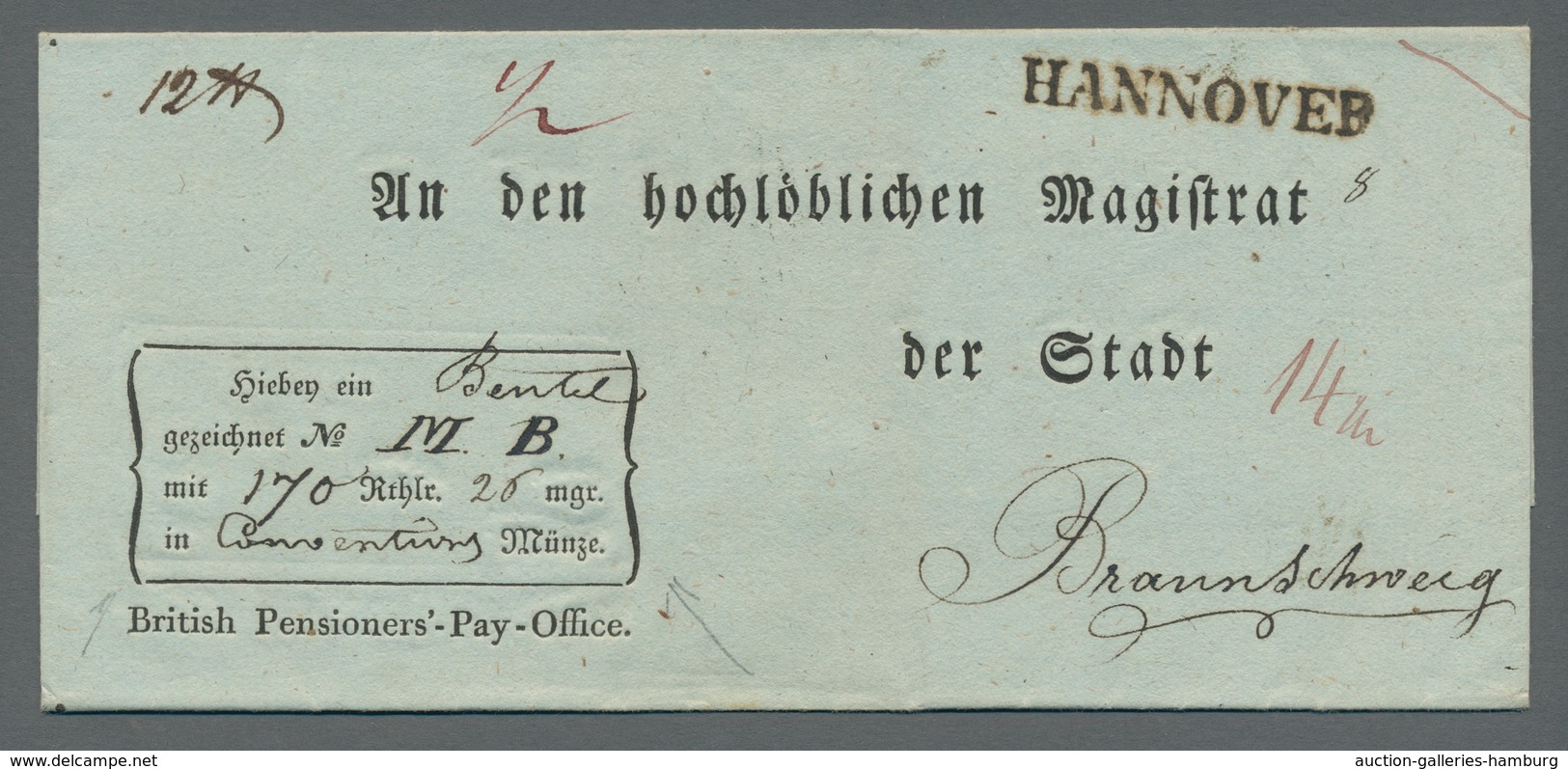 Hannover - Vorphilatelie: 1773-1858, Hochinteressante Sammlung Von 38 Vorphila- Bzw. Markenlosen Bri - Precursores