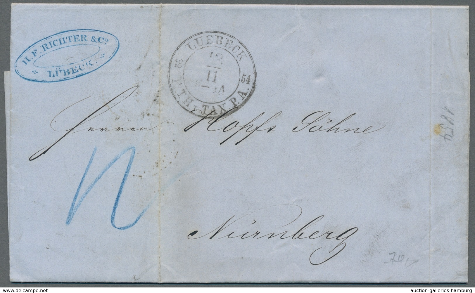 Lübeck - Vorphilatelie: 1814-1854, Kleine Partie Von 8 Vorphilabriefen Mit U.a. 2 Stück Mit Einzeile - Luebeck