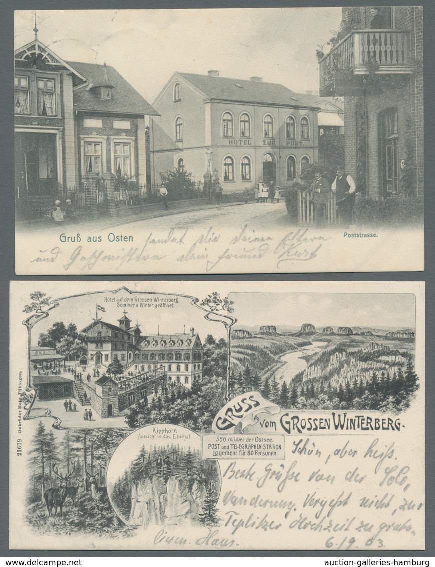 Deutsches Reich: 1889-1944, Partie Von Etwa 420 Belegen In 7 Alben Mit U.a. Ansichtskarten Mit Teils - Collections