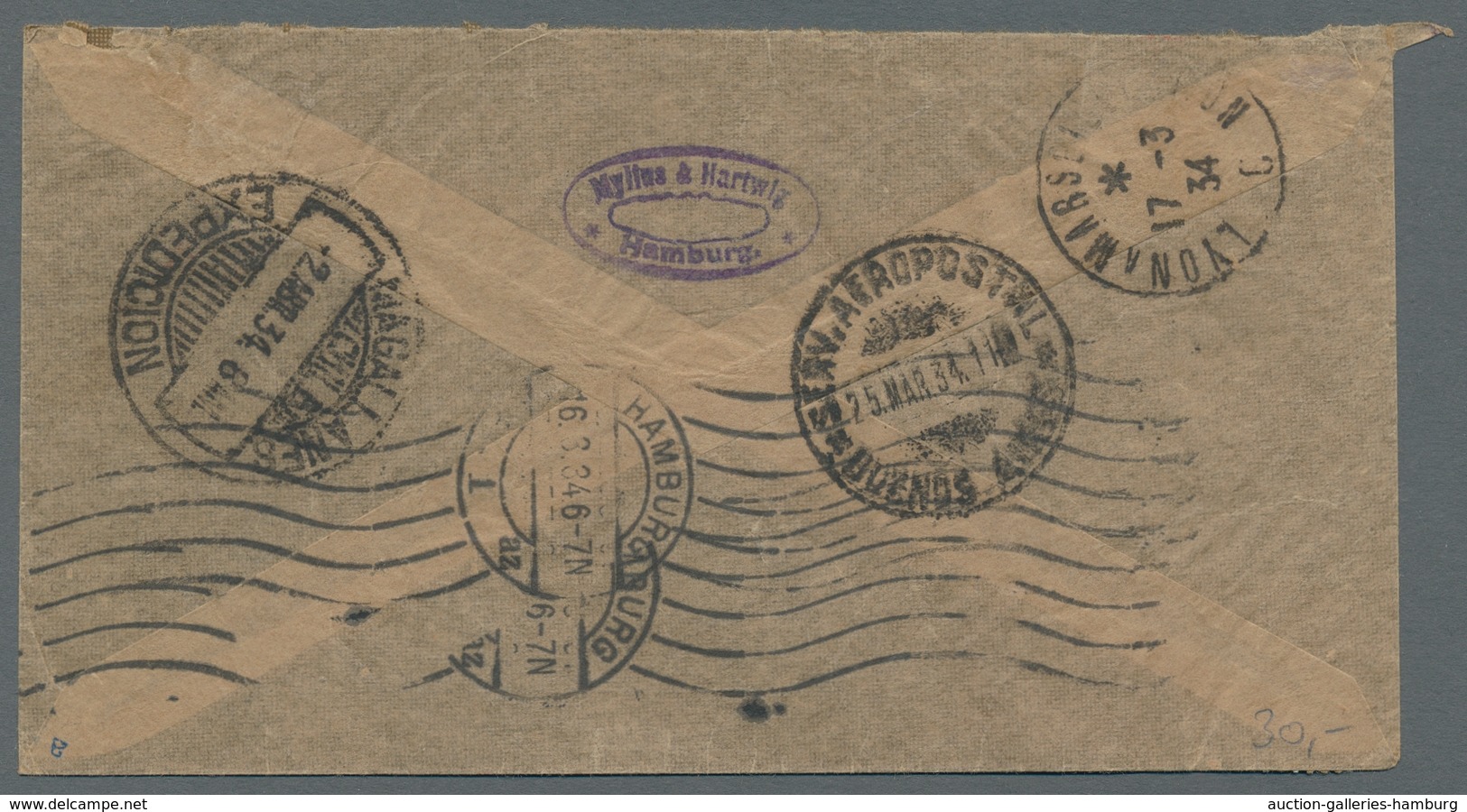 Deutsches Reich: 1928-1939, Bestand Von 8 Luftpostbriefen Welche Alle Nach Südamerika Gelaufen Sind, - Sammlungen