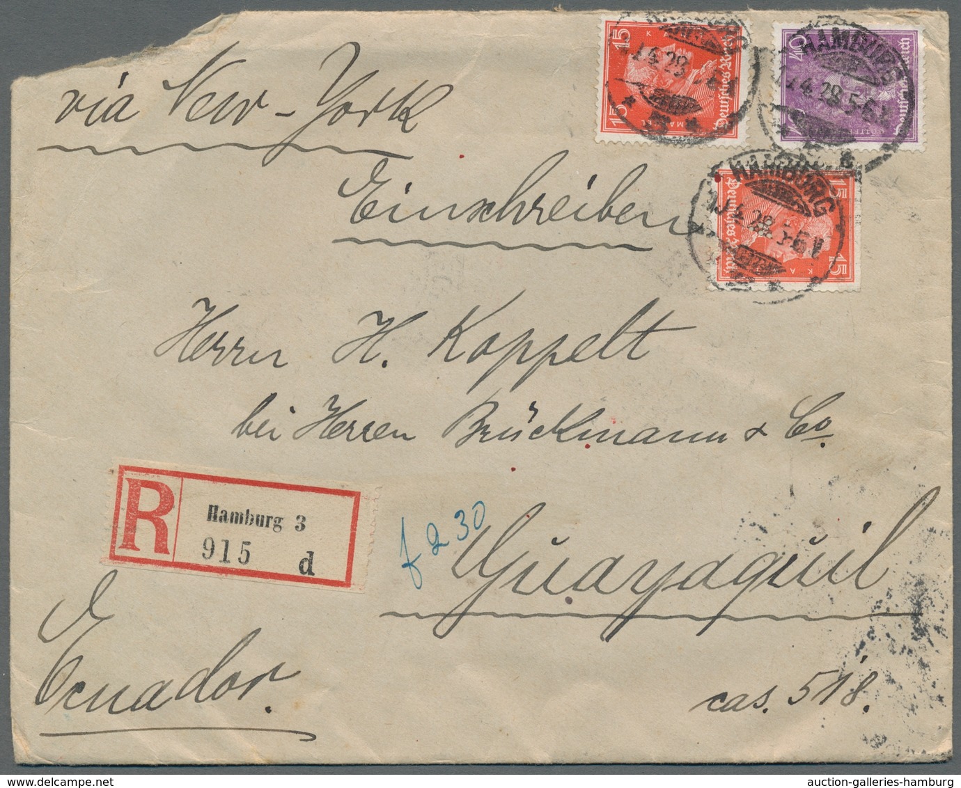 Deutsches Reich: 1928-1939, Bestand von 8 Luftpostbriefen welche alle nach Südamerika gelaufen sind,
