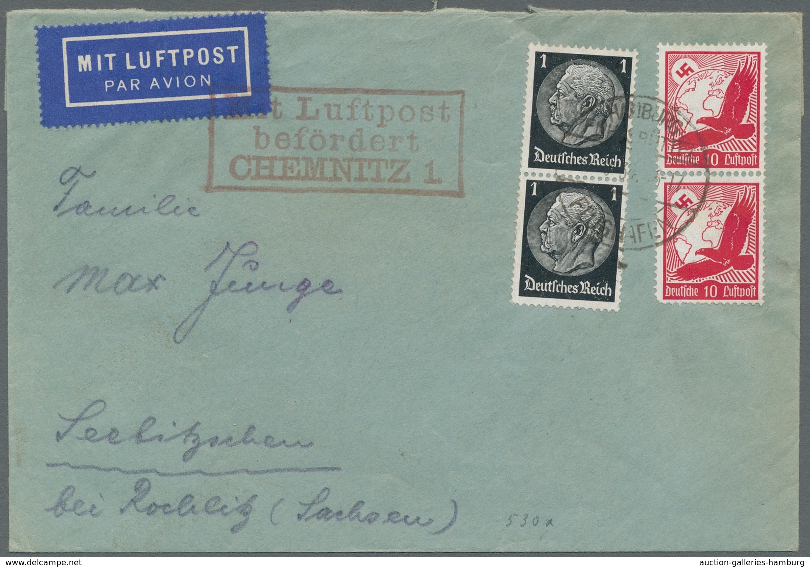 Deutsches Reich: 1927-1934, Partie Von 3 Luftpostbriefen Des Deutschen Reiches Und Einer Karte Mit T - Colecciones