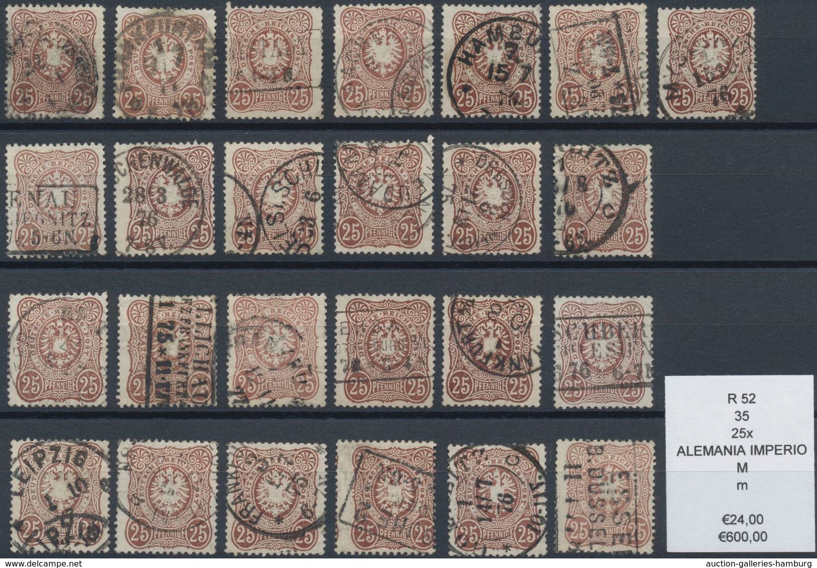 Deutsches Reich - Pfennige: 1875/79, 25 und 50 Pfennige, Engrospartie für den Spezialisten: ca. 89x