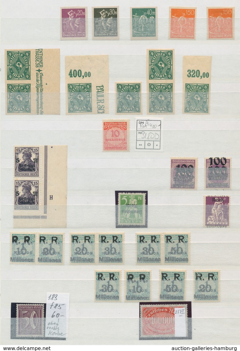 Deutsches Reich - Inflation: 1920-23, Partie Abarten Und Besonderheiten Ex Mi.Nr. 119 K Bis Mi.Nr. 3 - Brieven En Documenten
