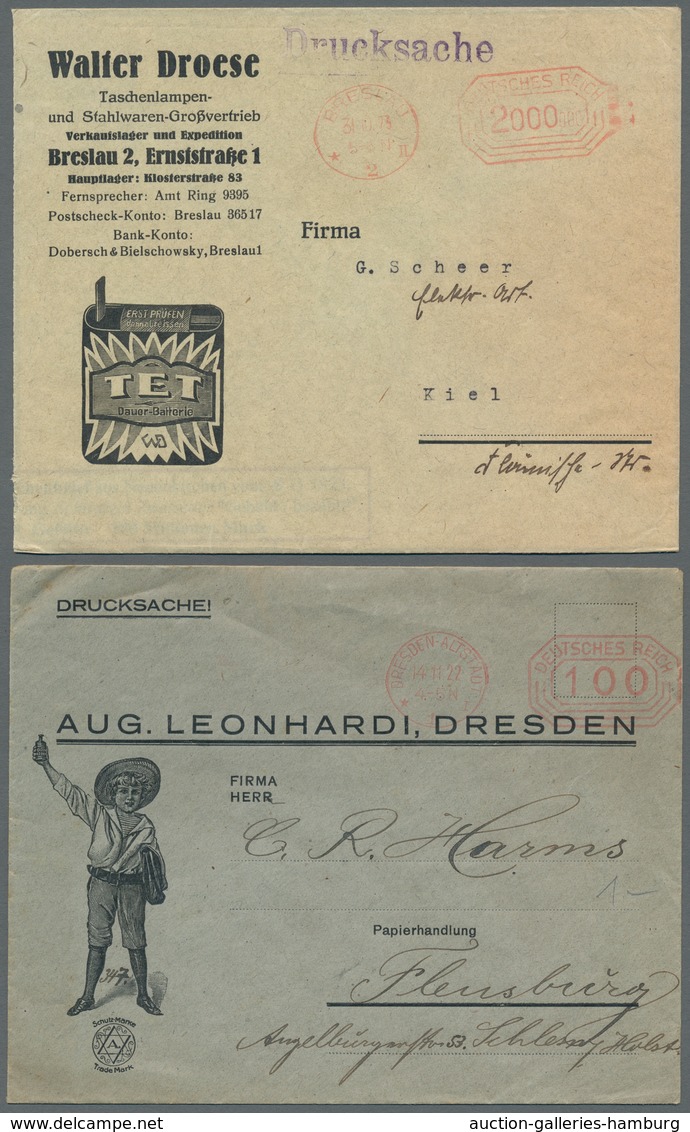 Deutsches Reich - Inflation: FREISTEMPEL; 1922-1923, Sammlung Von Etwa 70 Maschinenfreistempeln (mei - Briefe U. Dokumente