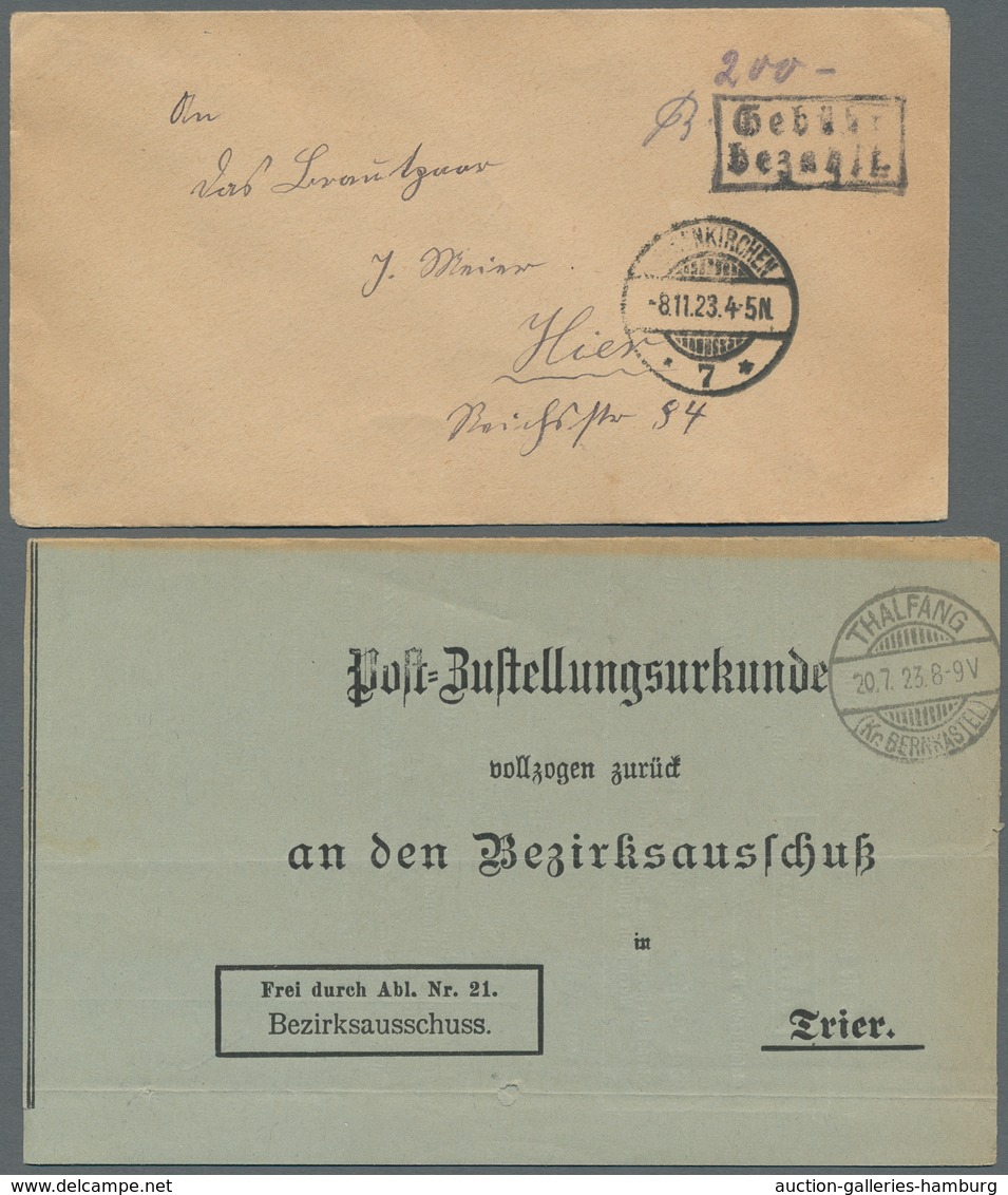 Deutsches Reich - Inflation: 1916-1923, Partie von etwa 130 Belegen mit u.a. Einschreiben, gebraucht