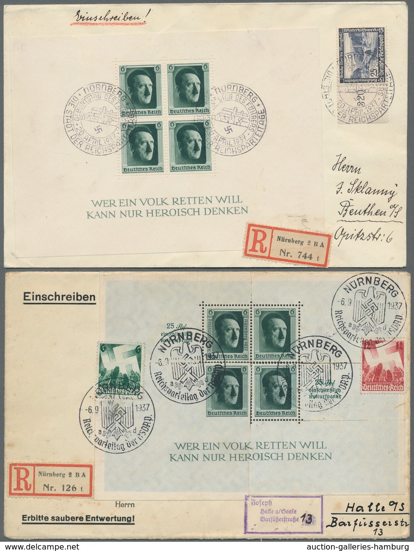 Deutsches Reich - 3. Reich: 1933-1945, beachtenswerte Sammlung von etwa 590 Belegen in 4 Alben mit u