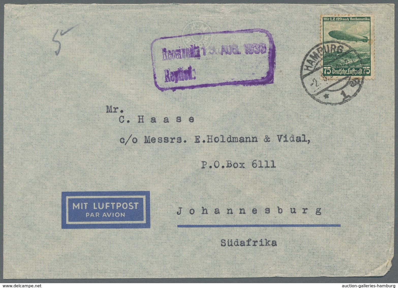 Deutsches Reich - 3. Reich: 1934-1936, Bestand Von 13 Luftpostbriefen Welche Alle Nach Johennesburg/ - Autres & Non Classés