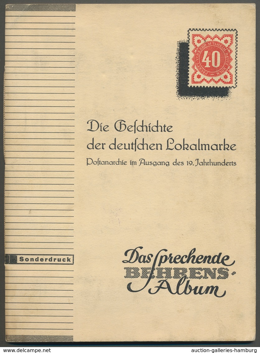 Deutsches Reich - Privatpost (Stadtpost): "Die Geschichte Der Deutschen Lokalmarke": Sonderdruck "Da - Postes Privées & Locales