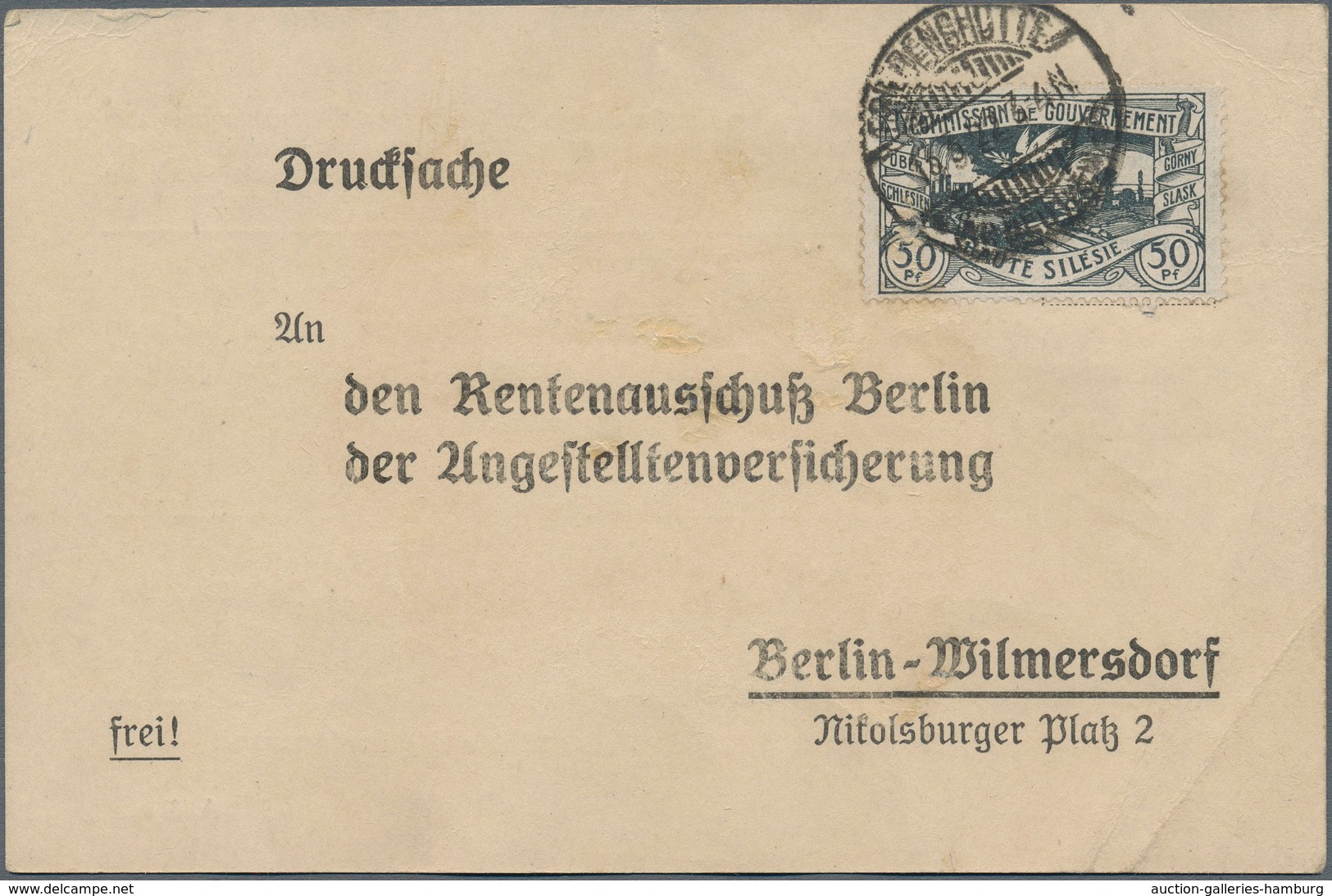 Deutsche Abstimmungsgebiete: Oberschlesien: 1920/1922, Neun Bedarfsbelege Mit Versch. Frankaturen: F - Otros & Sin Clasificación