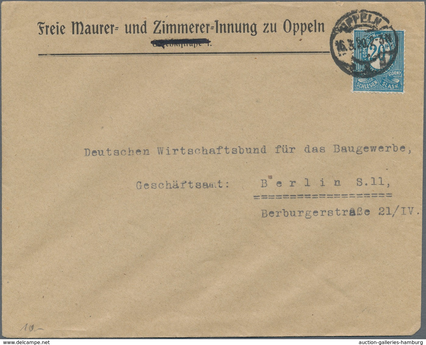Deutsche Abstimmungsgebiete: Oberschlesien: 1920/1922, neun Bedarfsbelege mit versch. Frankaturen: f