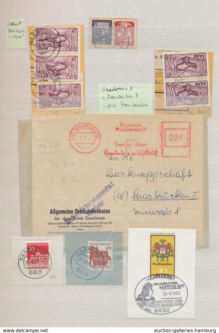 Saarland Und OPD Saarbrücken: 1945 - 1995, Umfangreiche Sammlung In Zwei Dicken Einsteckbüchern, Dab - Other & Unclassified