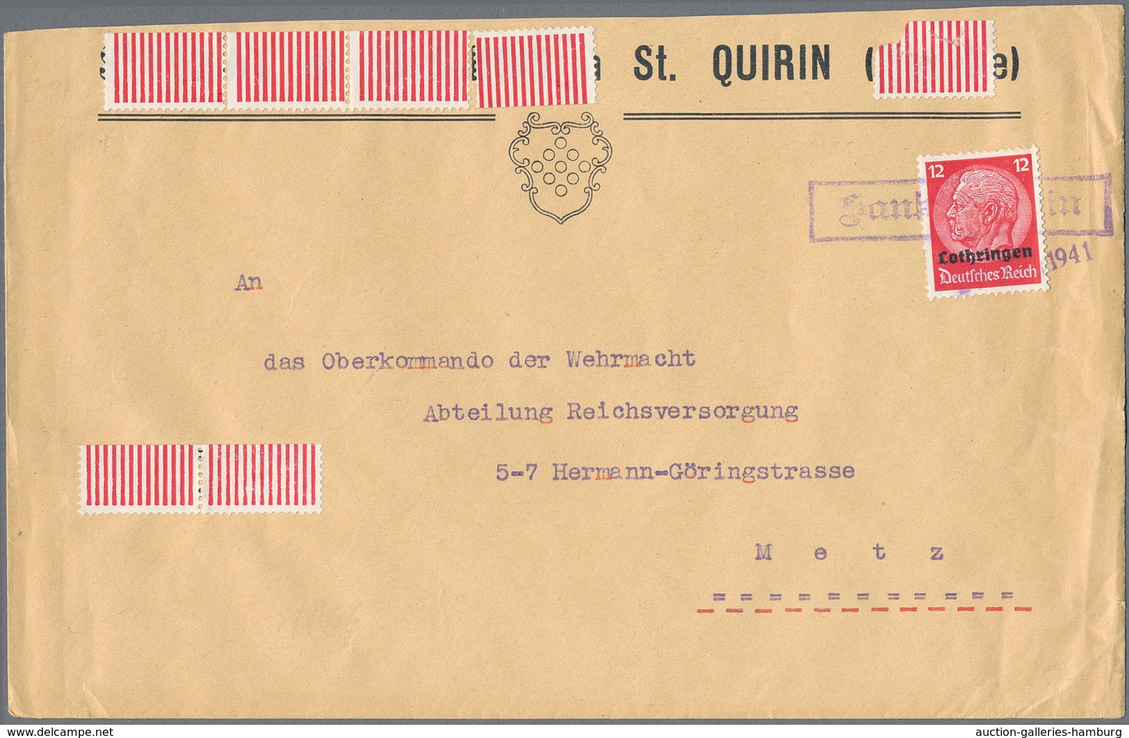 Dt. Besetzung II WK - Lothringen: 1940/1941, interessantes Lot von 125 Belegen der frühen Besetzungs