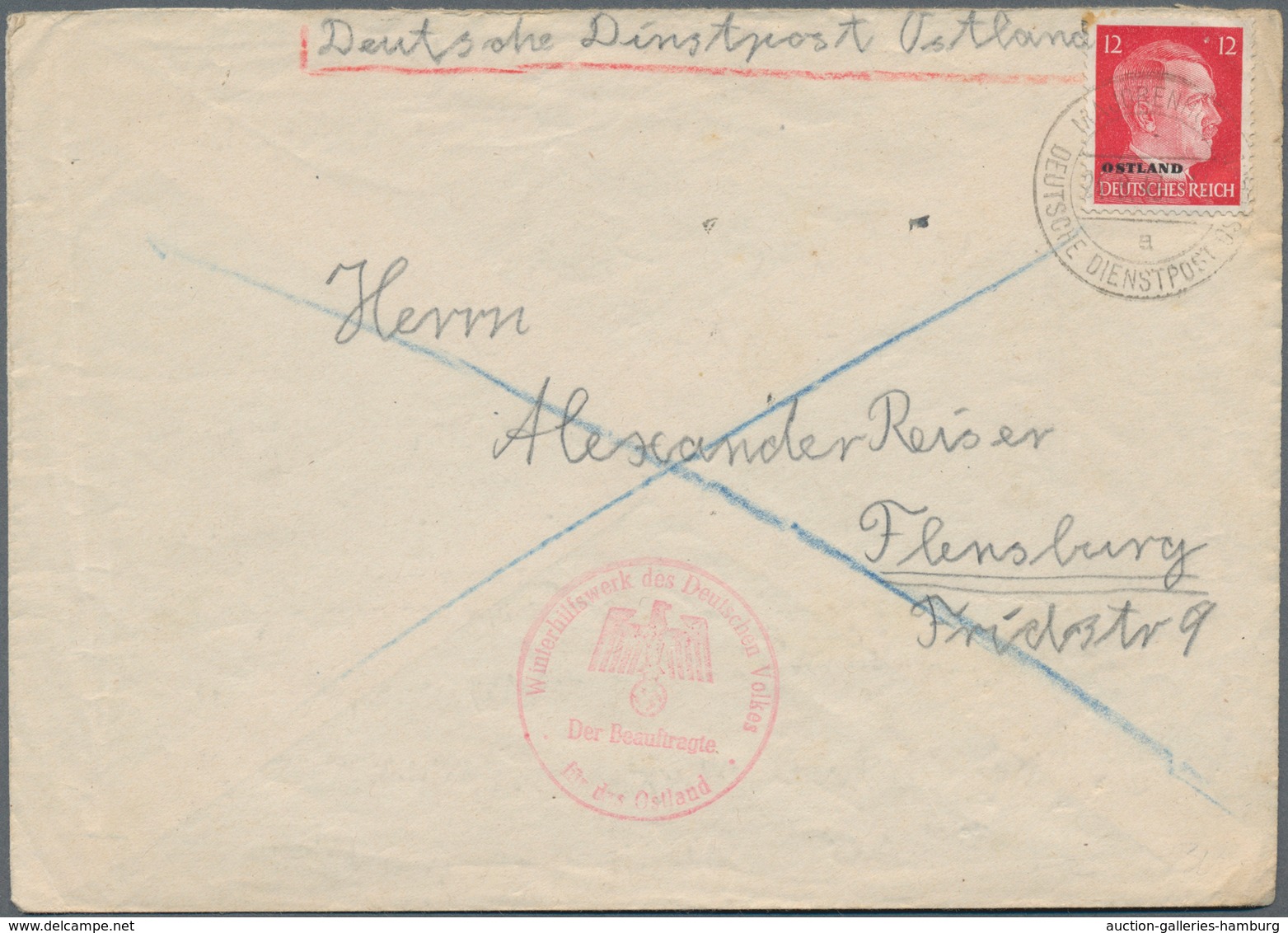 Dt. Besetzung II WK - Ostland: 1941/1944, 31 Belege, Dabei Einschreiben, Zensur, Flugpost U.a. Sowie - Besetzungen 1938-45