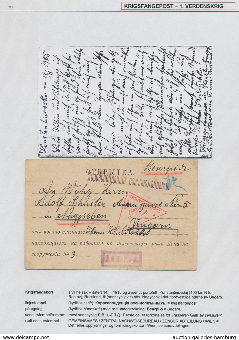Kriegsgefangenen-Lagerpost: 1915-1918, Spannende Sammlung Von 76 Meist Kriegsgefangenen-Karten Aus R - Sonstige & Ohne Zuordnung