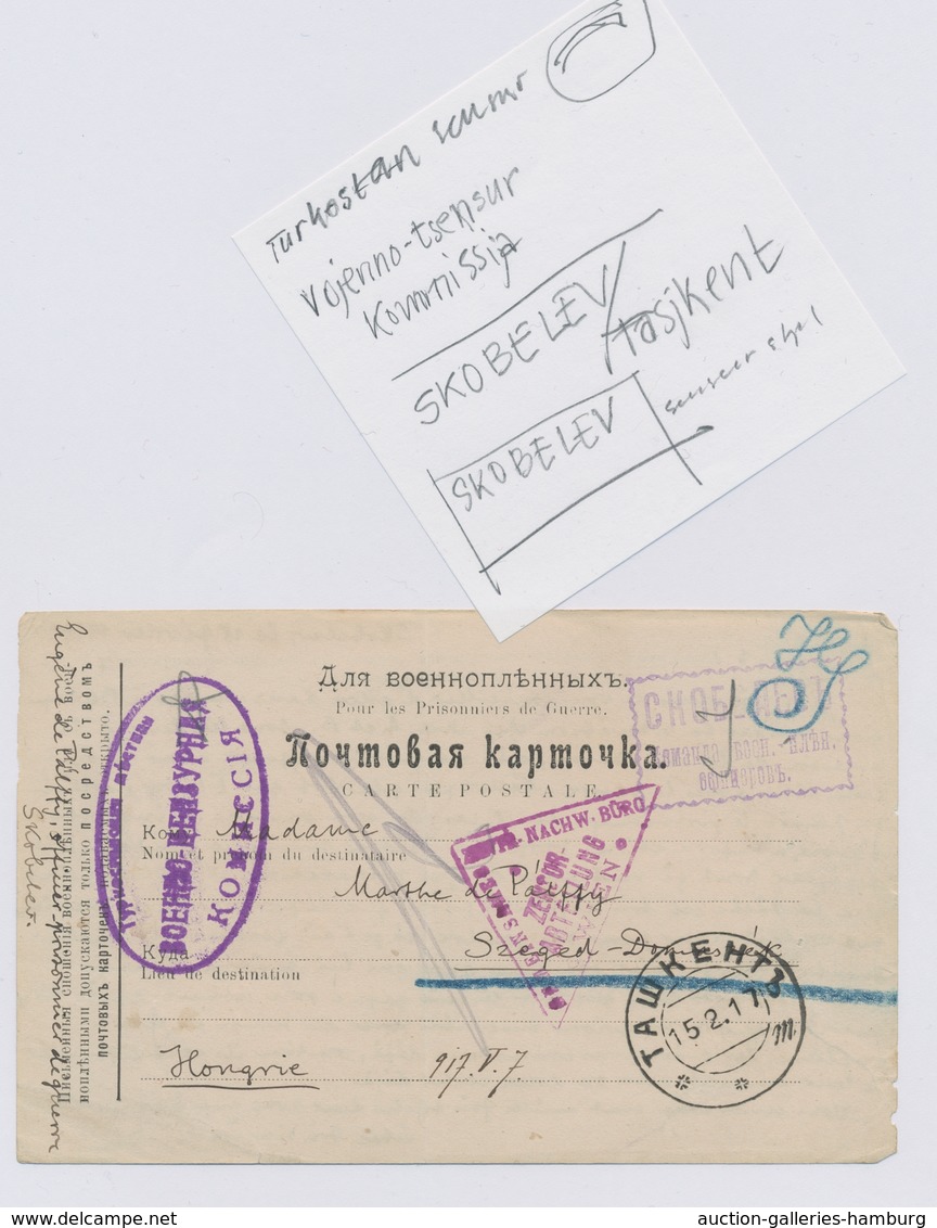Kriegsgefangenen-Lagerpost: 1915-1918, spannende Sammlung von 76 meist Kriegsgefangenen-Karten aus R