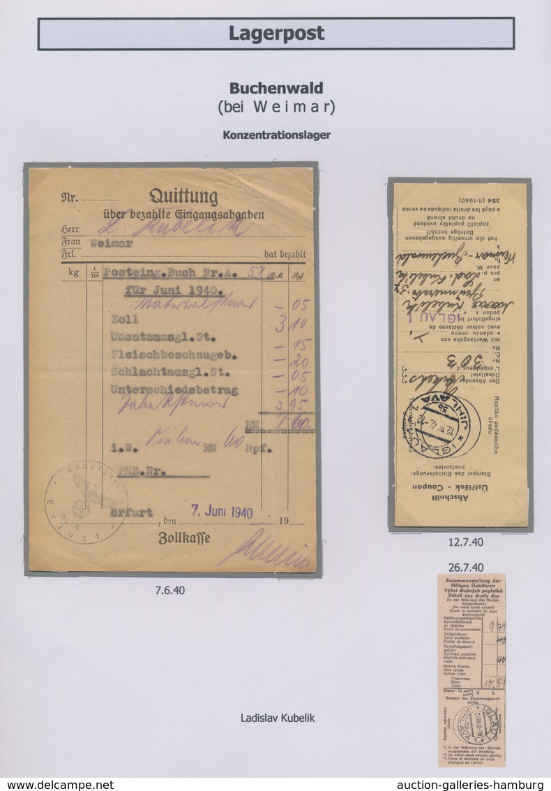 KZ-Post: 1939/1941, Internierungslager KAUNITZ - BRÜNN: Sammlung Und Dokumentation über Das Gestapo- - Brieven En Documenten