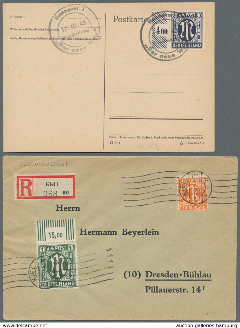 Deutschland Nach 1945: 1945-1948, Sammlung Von über 80 Belegen In Einem Album Mit U.a. AM-Post Mit 8 - Colecciones