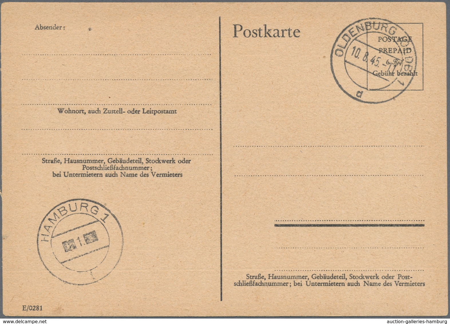 Alliierte Besetzung - Notausgaben: Britische Zone: 1945, Oldenburg, Lot Von 21 Ungebrauchten Karten - Otros & Sin Clasificación