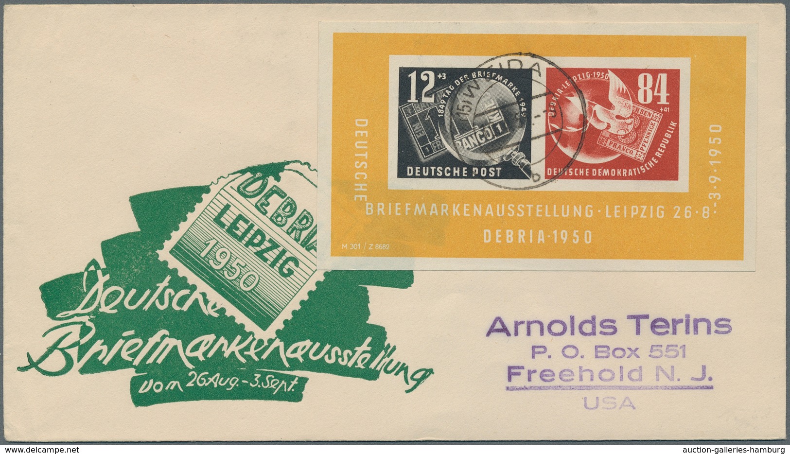 DDR: 1950, Lot Mit 9 DEBRIA-Blocks, Alle Meist Mit SST, Aber Auch Tagesstempel, 4 St. Lose, Einer Au - Other & Unclassified