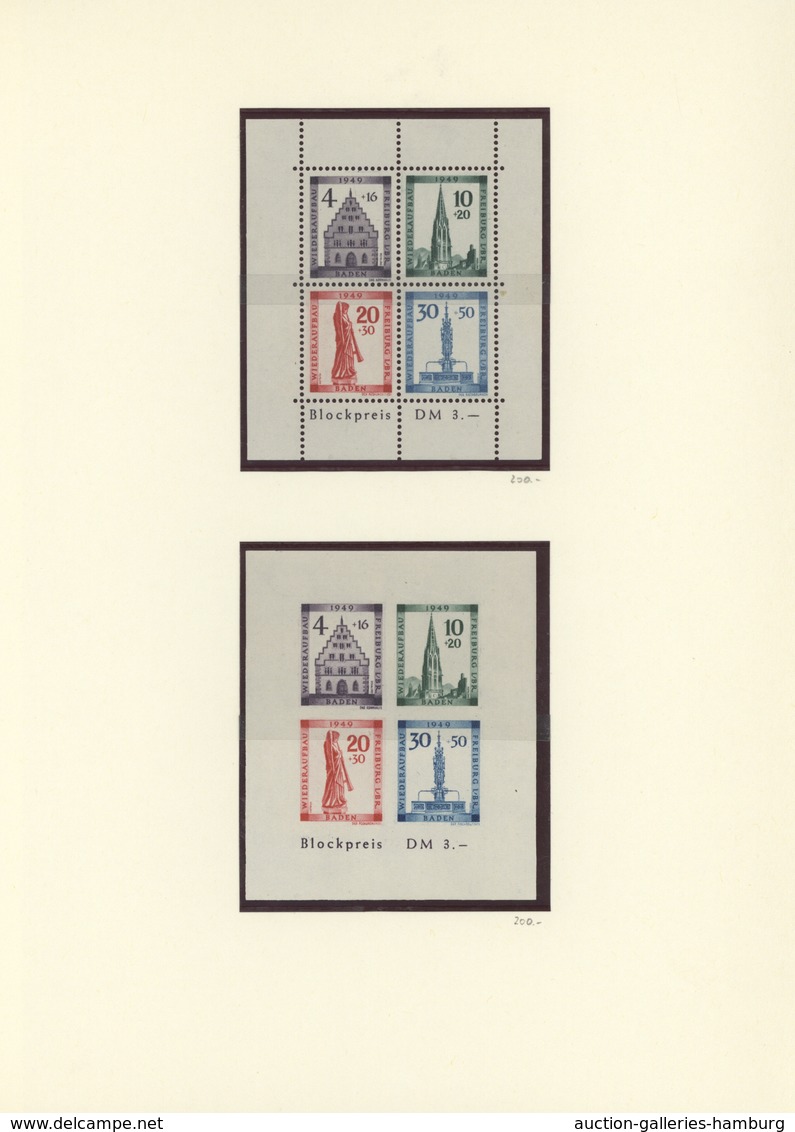 Französische Zone: 1945/1949, Postfrisch/ungebrauchte Spezial-Sammlungspartie Auf Blanko-Blättern, M - Other & Unclassified