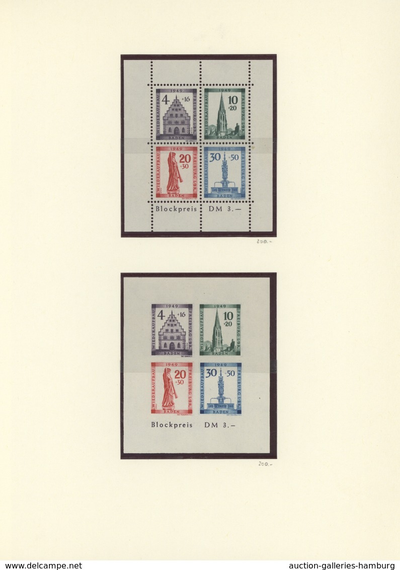 Französische Zone: 1945/1949, Postfrisch/ungebrauchte Spezial-Sammlungspartie Auf Blanko-Blättern, M - Otros & Sin Clasificación