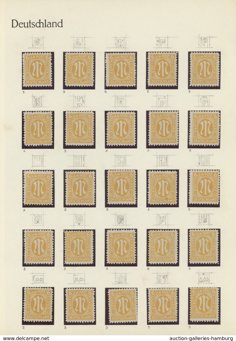 Bizone: 1945/1946, AM-POST, Spezial-Sammlung Von Fast 500 Einzelmarken Amerikanischer Und Deutscher - Autres & Non Classés