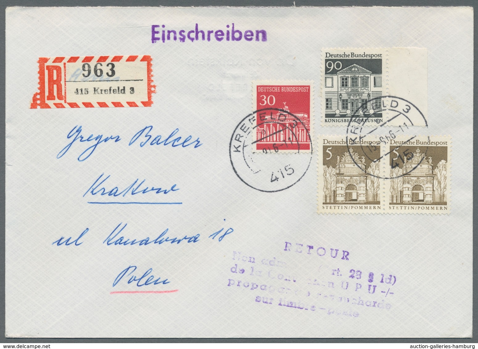 Bundesrepublik und Berlin - Postkrieg: 1951-1971, Postkrieg Partie von 25 Briefen und Postkarten mit