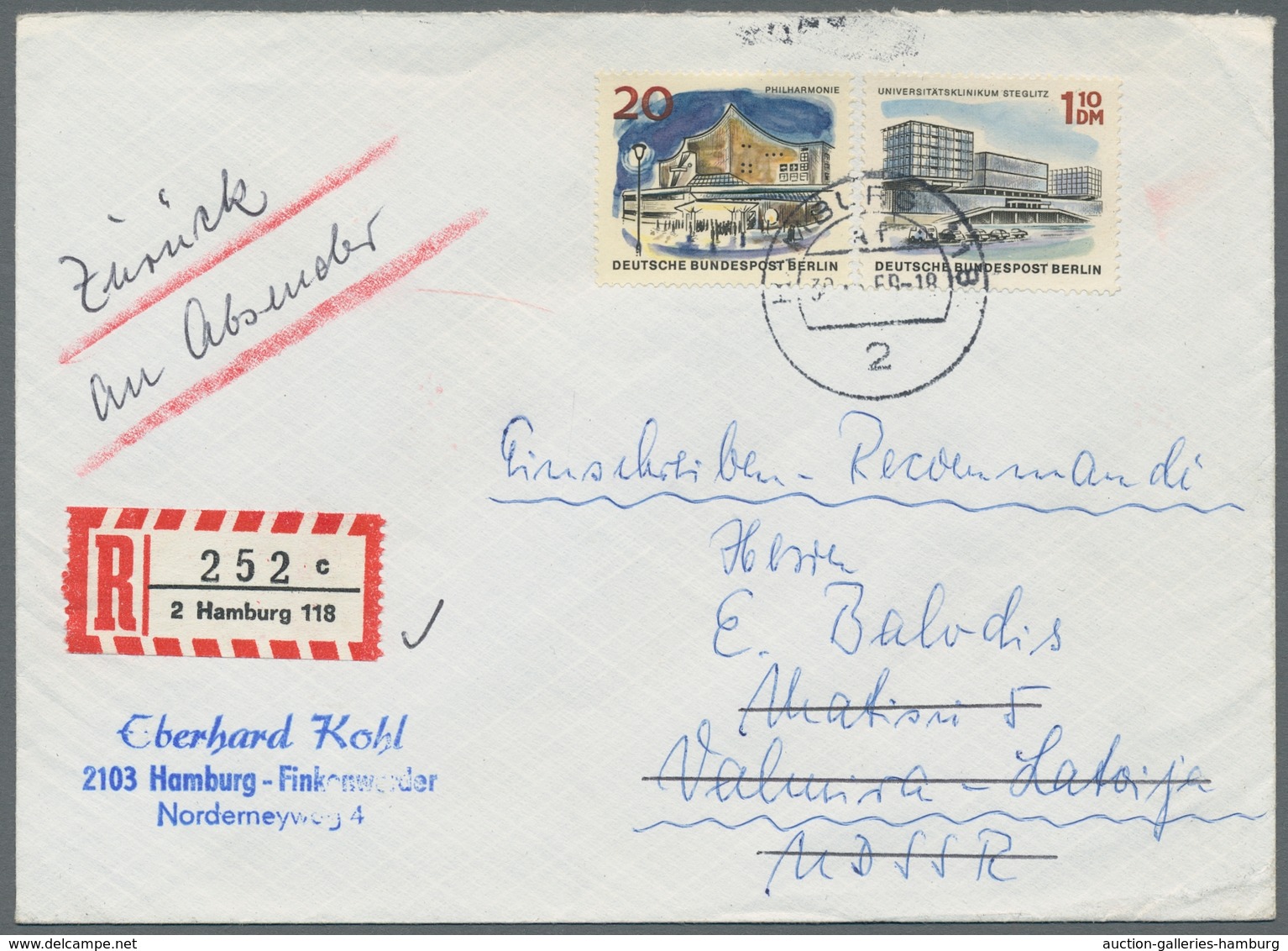 Bundesrepublik und Berlin - Postkrieg: 1951-1971, Postkrieg Partie von 25 Briefen und Postkarten mit