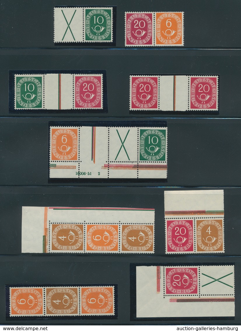 Bundesrepublik - Zusammendrucke: 1951-60, Postfrische Und Gestempelte Sammlung In Meist Tadelloser E - Zusammendrucke
