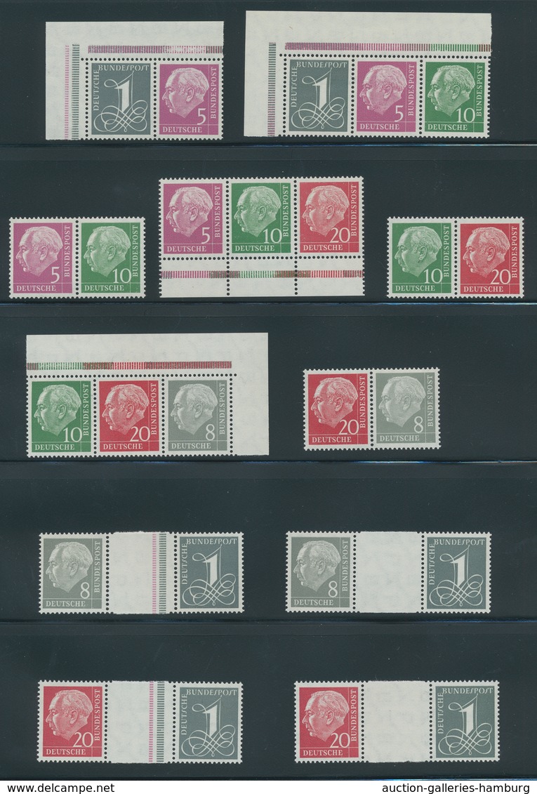 Bundesrepublik - Zusammendrucke: 1951-60, Postfrische Und Gestempelte Sammlung In Meist Tadelloser E - Zusammendrucke