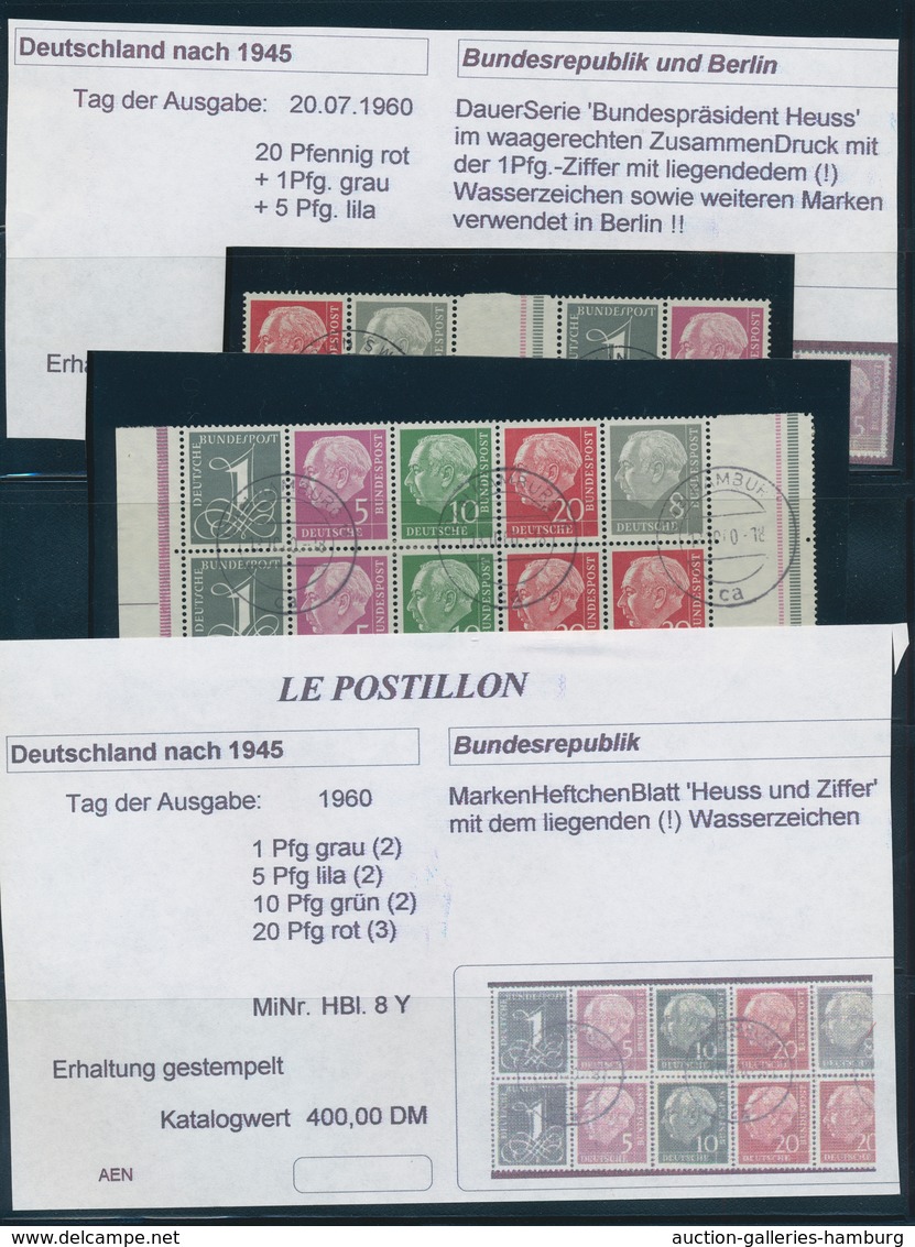 Bundesrepublik - Zusammendrucke: 1951-60, postfrische und gestempelte Sammlung in meist tadelloser E